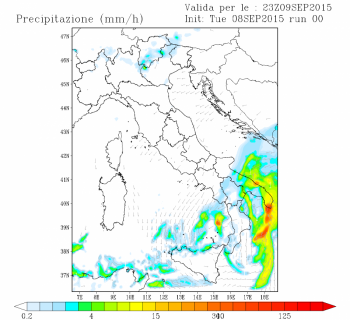 Avviso : Previsione di forte maltempo al Sud Italia