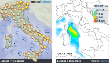 Previsioni meteo domani: maltempo in Sardegna e sul tirreno, nuvoloso altrove
