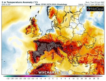 Ondata di caldo in Europa: quali temperature si raggiungeranno?