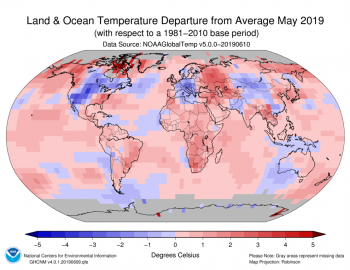 Maggio 2019 è il quarto più caldo di sempre su scala globale!