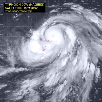 Il tifone Hagibis si intensifica e minaccia le coste del Giappone
