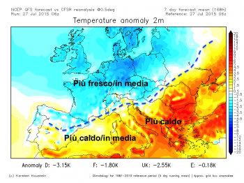 Nuova ondata calda, ma non su tutte le regioni: l’effetto del flusso perturbato Atlantico
