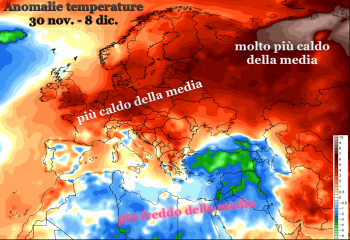 Prima settimana di dicembre estremamente calda in gran parte d’Europa