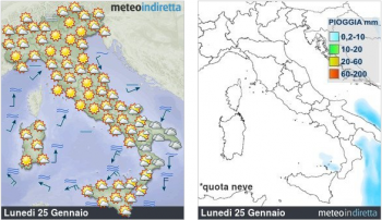 Meteo domani: poche nuvole su tutte le regioni, ultimi piovaschi in Puglia