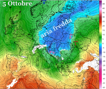 Primo impulso di aria fredda in Europa, parzialmente interessata anche l’Italia