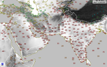 Caldo in medio oriente: oltre 50°C in Pakistan, oltre 40°C in India