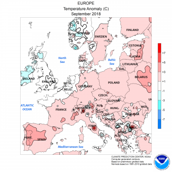 Settembre 2018 più caldo e più secco su gran parte dell’Europa!