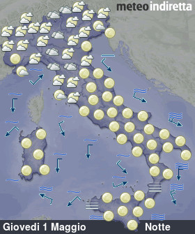 cartina meteo italia Domani - Notte