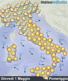 cartina meteo italia Domani - Pomeriggio