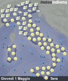 cartina meteo italia Domani - Sera
