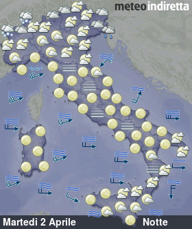 cartina meteo italia a 5 Giorni - Notte