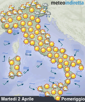 cartina meteo italia a 5 Giorni - Pomeriggio