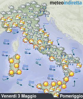 cartina meteo italia a 7 Giorni - Pomeriggio