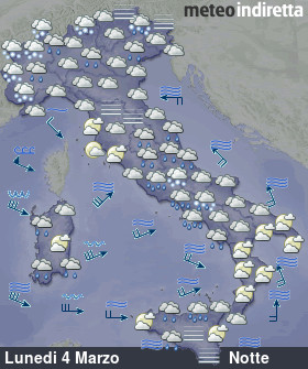 cartina meteo italia Domani - Notte
