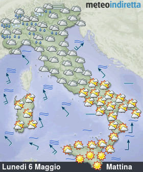 cartina meteo italia Oggi - Mattina