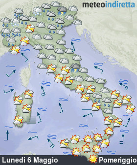 cartina meteo italia Oggi - Pomeriggio
