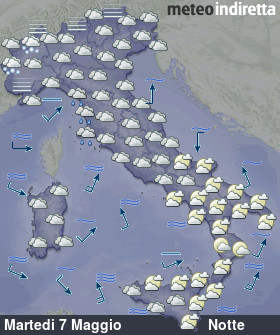 cartina meteo italia a 5 Giorni - Notte
