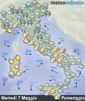 cartina meteo italia a 5 Giorni - Pomeriggio