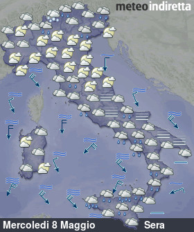 cartina meteo italia DopoDomani - Sera