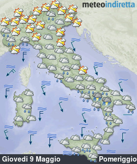 cartina meteo italia a 4 Giorni - Pomeriggio