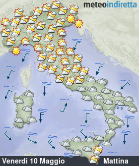 cartina meteo italia a 5 Giorni - Mattina