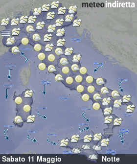 cartina meteo italia a 6 Giorni - Notte