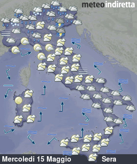 cartina meteo italia a 7 Giorni - Sera