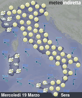 cartina meteo italia a 4 Giorni - Sera