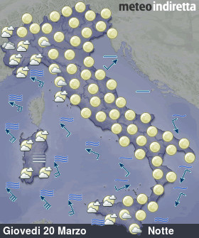 cartina meteo italia a 6 Giorni - Notte