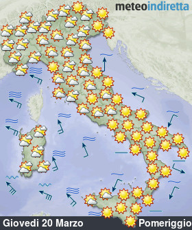 cartina meteo italia a 6 Giorni - Pomeriggio