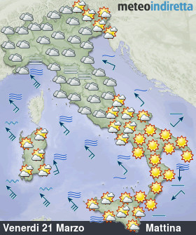 cartina meteo italia Oggi - Mattina