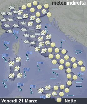 cartina meteo italia Oggi - Notte