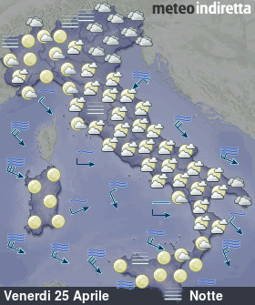 cartina meteo italia Oggi - Notte