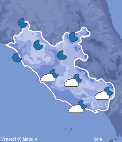 Previsioni Meteo Lazio Sera